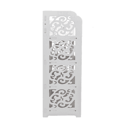 image-Wood-plastic Board Four Tiers Carved Shoe Rack White B
