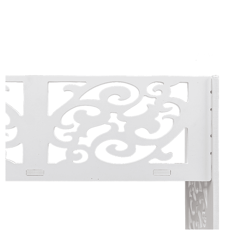 image-Wood-plastic Board Four Tiers Carved Shoe Rack White B
