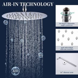 image-Shower System Shower Faucet Combo Set Wall Mounted with 10" Rainfall Shower Head and handheld shower faucet, Chrome Finish Shower Faucet Rough-In