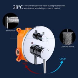 image-Shower System Shower Faucet Combo Set Wall Mounted with 10" Rainfall Shower Head and handheld shower faucet, Chrome Finish Shower Faucet Rough-In