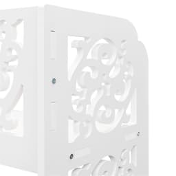 image-Wood-plastic Board Four Tiers Carved Shoe Rack White A