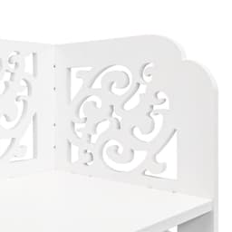 image-Wood-plastic Board Four Tiers Carved Shoe Rack White A