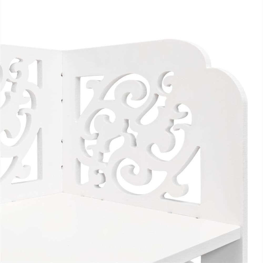 image-Wood-plastic Board Four Tiers Carved Shoe Rack White A