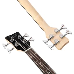 image-【Do Not Sell on AmazonGlarry GW101 36in Small Scale Electric Bass Guitar Suit With Mahogany Body SS Pickups, Guitar Bag, Strap, Cable Red