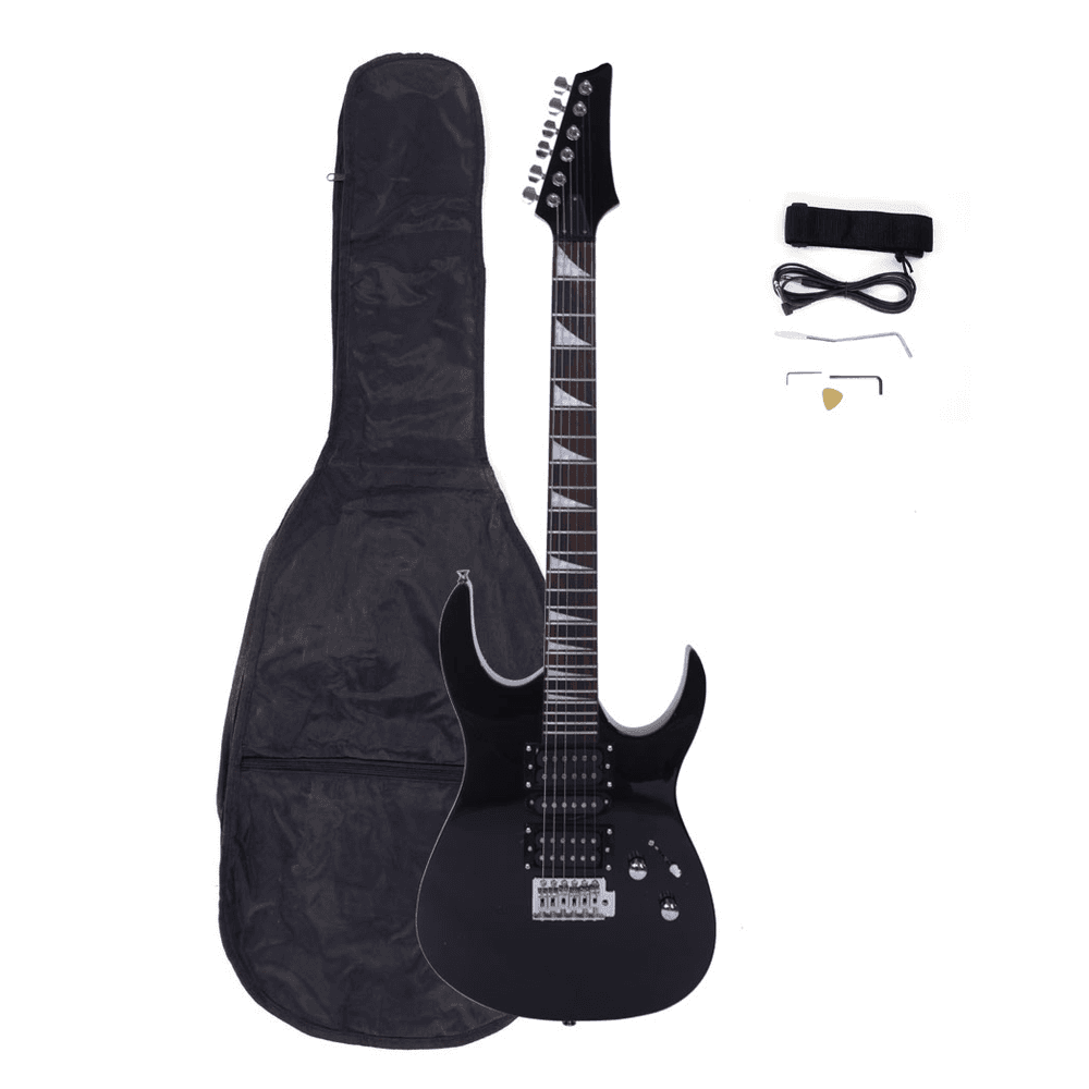 image-Novice Entry Level 170 Electric Guitar HSH Pickup Bag Strap Paddle Rocker Cable Wrench Tool Black