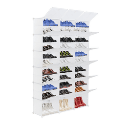 image-12-Tier Portable 72 Pair Shoe Rack Organizer 36 Grids Tower Shelf Storage Cabinet Stand Expandable for Heels, Boots, Slippers, White