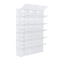 image-12-Tier Portable 72 Pair Shoe Rack Organizer 36 Grids Tower Shelf Storage Cabinet Stand Expandable for Heels, Boots, Slippers, White