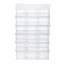 image-12-Tier Portable 72 Pair Shoe Rack Organizer 36 Grids Tower Shelf Storage Cabinet Stand Expandable for Heels, Boots, Slippers, White