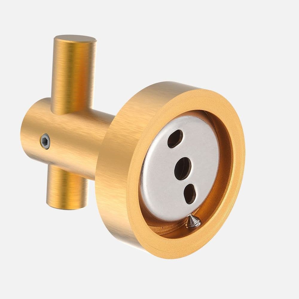 image-Round Base Wall Hanging Hook with Screws- Brushed Gold Hook, 4 Pack, for Entry Shoe Cabinet, Wardrobe Bathroom Bedroom Furniture Hardware