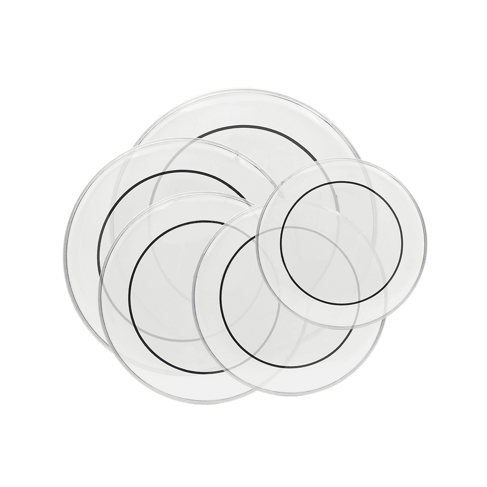 image-Drum Heads (22", 16", 14", 13", 12") Transparent
