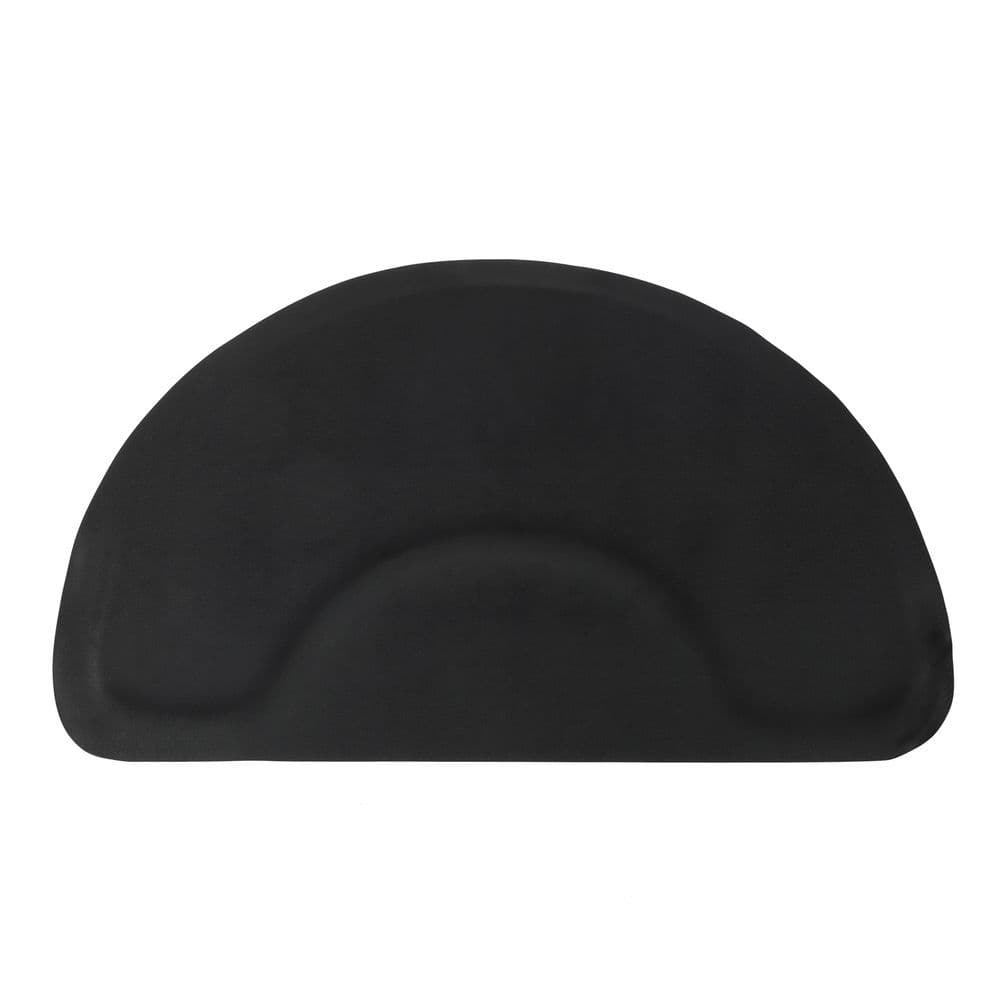image-3′x 4.5′x 1/2" Beauty Salon Semicircle Anti-fatigue Salon Mat (Round Outside And Round Inside) Black