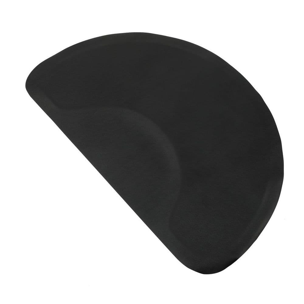 image-3′x 4.5′x 1/2" Beauty Salon Semicircle Anti-fatigue Salon Mat (Round Outside And Round Inside) Black