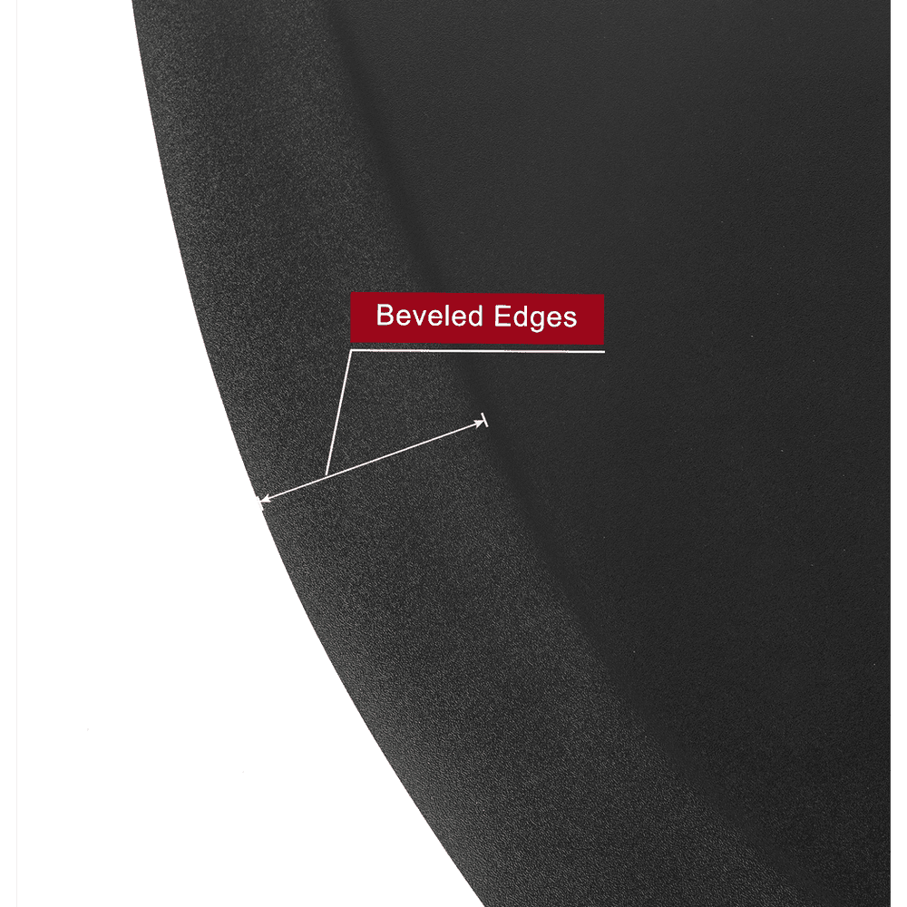 image-3′x 4.5′x 1/2" Beauty Salon Semicircle Anti-fatigue Salon Mat (Round Outside And Round Inside) Black
