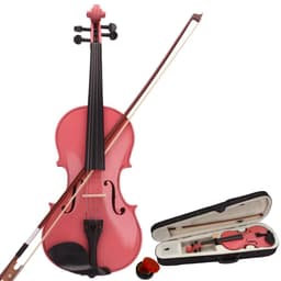 image-New 1/8 Acoustic Violin Case Bow Rosin Pink