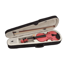 image-New 1/8 Acoustic Violin Case Bow Rosin Pink