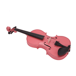 image-New 1/8 Acoustic Violin Case Bow Rosin Pink