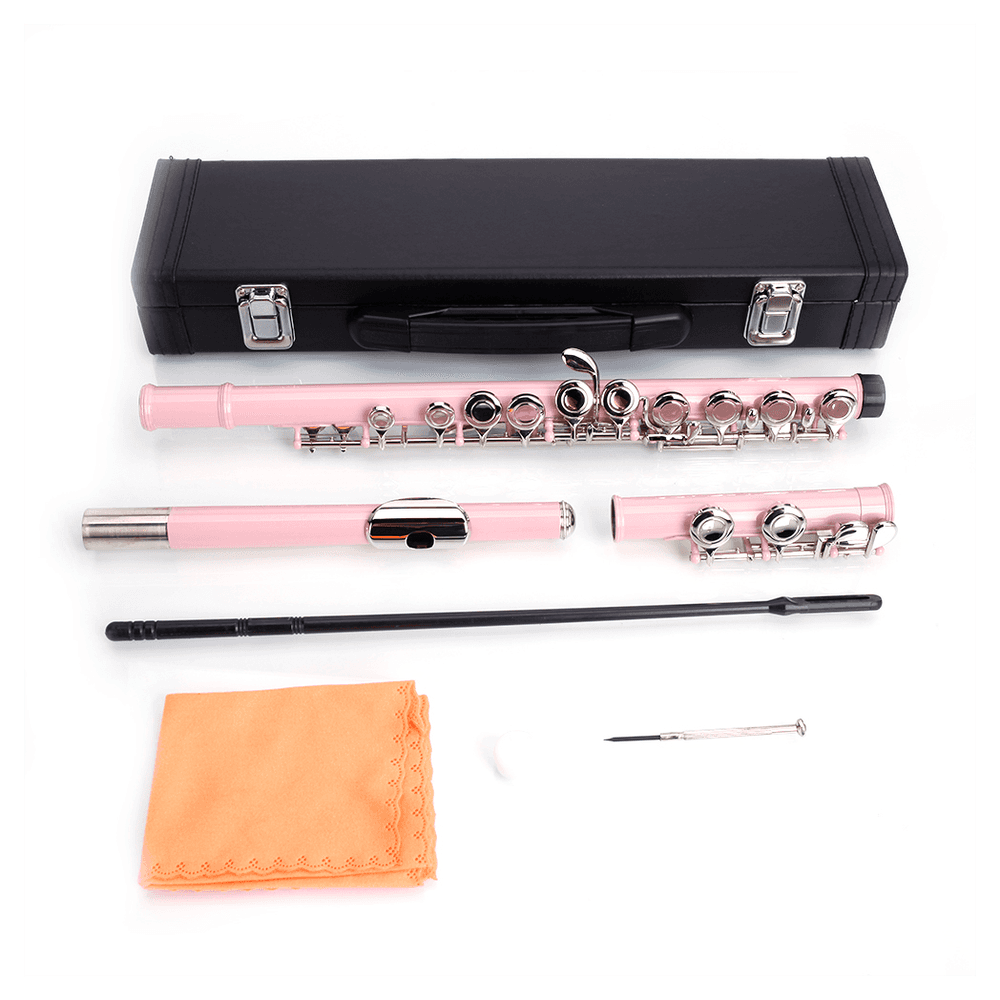 image-Cupronickel C 16 Closed Holes Concert Band Flute Pink