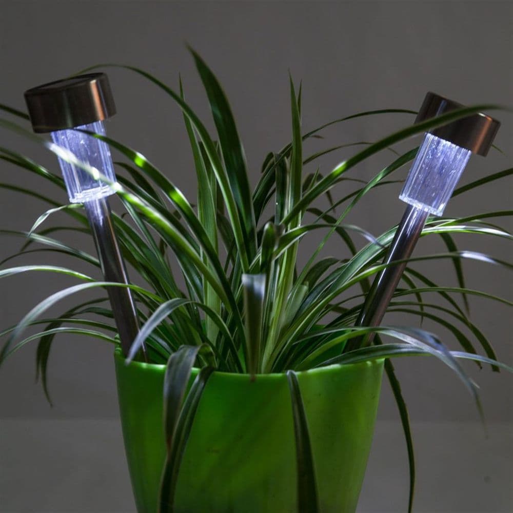 image-24pcs 5W High Brightness Solar Power LED Lawn Lamps with Lampshades White & Silver