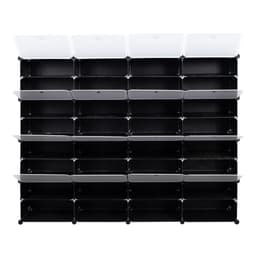 image-8-Tier Portable 64 Pair Shoe Rack Organizer 32 Grids Tower Shelf Storage Cabinet Stand Expandable for Heels, Boots, Slippers, Black