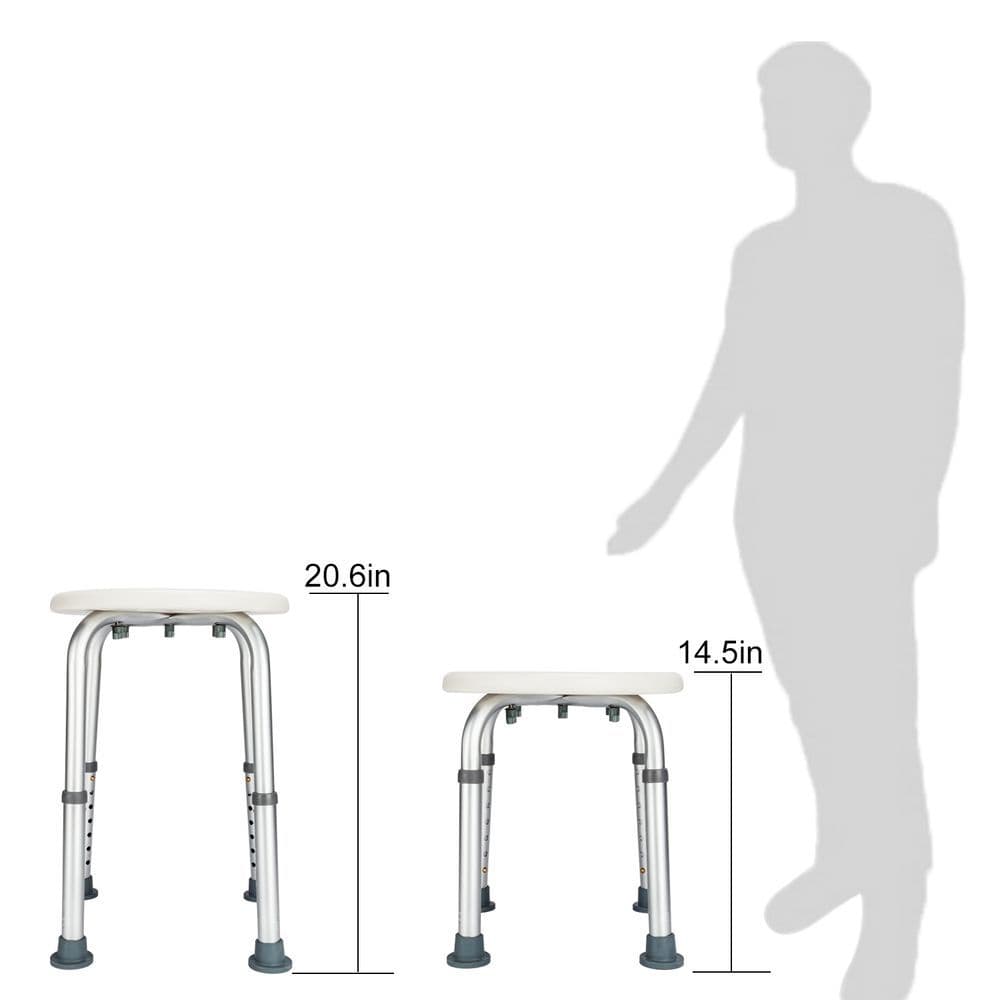image-Medical Bathroom Safety Shower Tub Aluminium Alloy Bath Chair Bench with Adjustable Height White