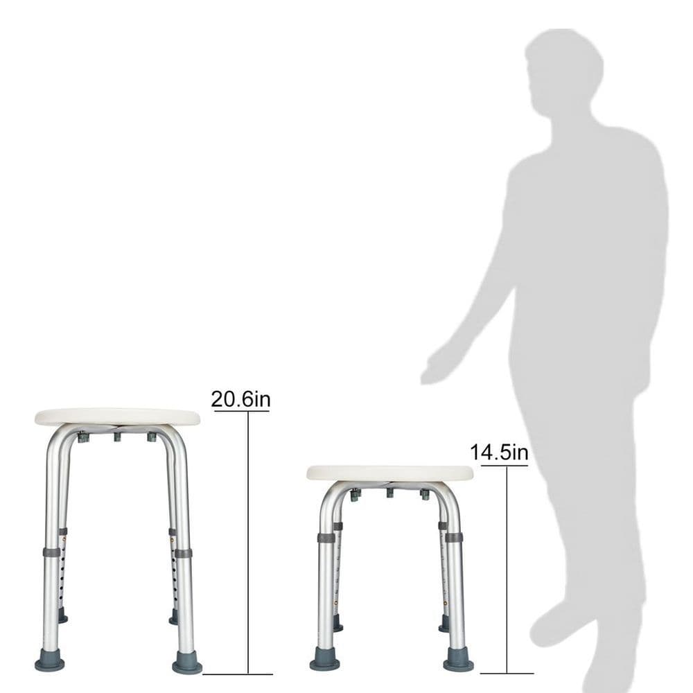 image-Medical Bathroom Safety Shower Tub Aluminium Alloy Bath Chair Bench with Adjustable Height White