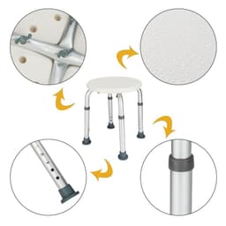 image-Medical Bathroom Safety Shower Tub Aluminium Alloy Bath Chair Bench with Adjustable Height White