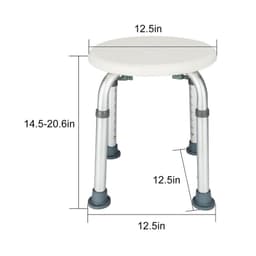 image-Medical Bathroom Safety Shower Tub Aluminium Alloy Bath Chair Bench with Adjustable Height White