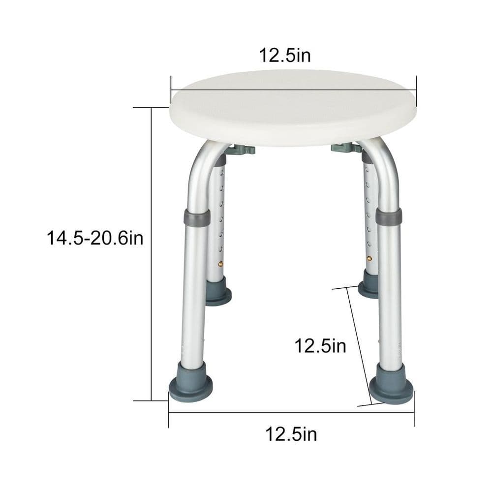 image-Medical Bathroom Safety Shower Tub Aluminium Alloy Bath Chair Bench with Adjustable Height White