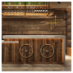 image-2pcs 24-Inch Old Western Style Garden Art Wall Decor Wooden Wagon Wheel Brown