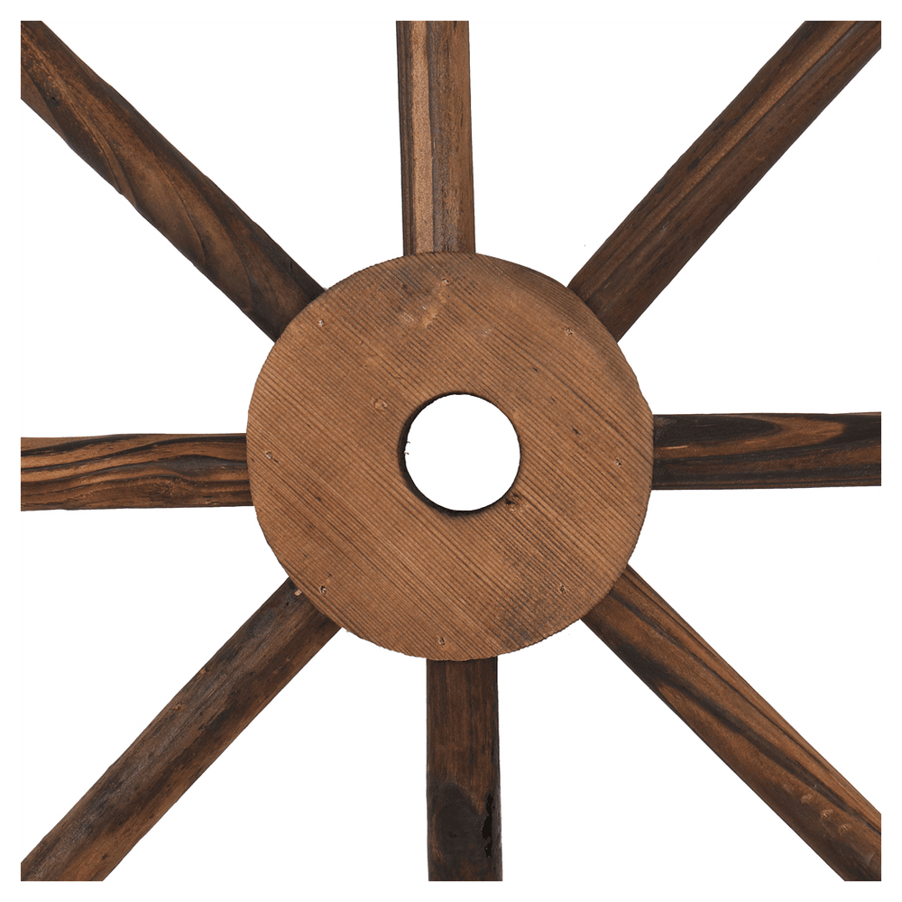 image-2pcs 24-Inch Old Western Style Garden Art Wall Decor Wooden Wagon Wheel Brown