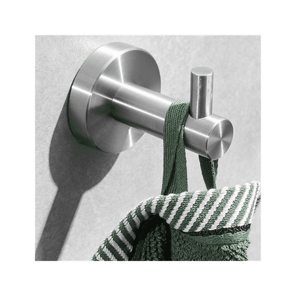 image-High Quality Rustproof 304 Stainless Steel Brushed Silver Polishing Bathroom Accessories Set Robe Hooks Towel Ring Bar Toilet Paper Holder Tissue Rack
