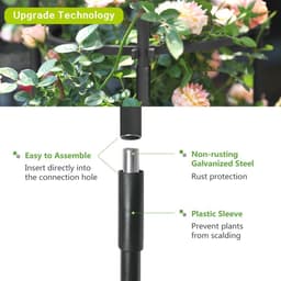 image-6.2ft Garden Obelisk Trellis,Lightweight Rustproof Plastic Coated Metal Tall Tower Trellis Stand,Black