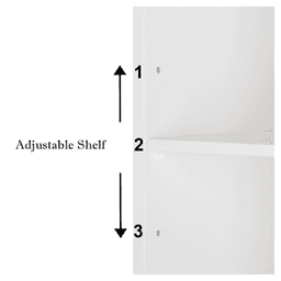 image-3-tier Single Door Mirror Indoor Bathroom Wall Mounted Cabinet Shelf White