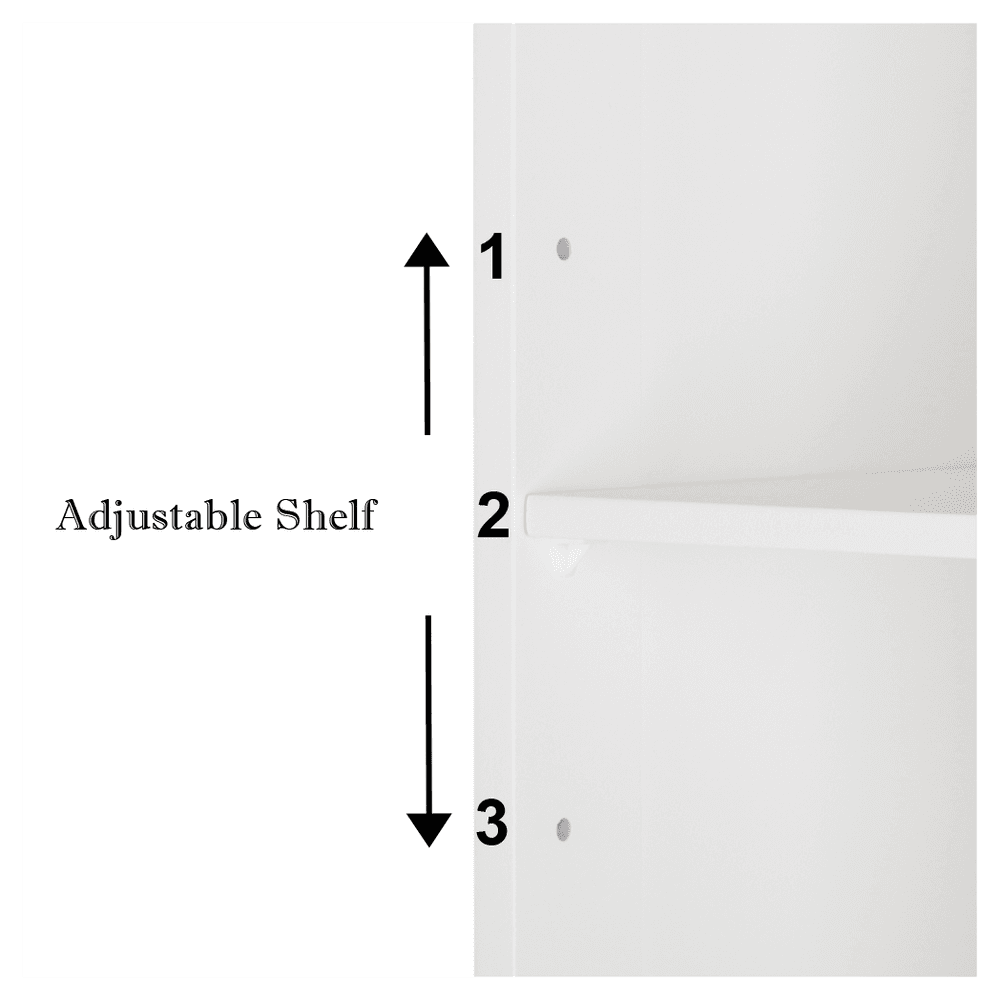 image-3-tier Single Door Mirror Indoor Bathroom Wall Mounted Cabinet Shelf White