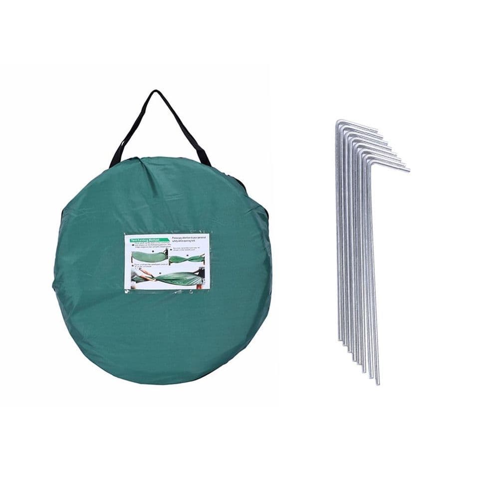 image-Portable Outdoor Pop-up Toilet Dressing Fitting Room Privacy Shelter Tent Army Green