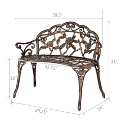 image-38.5" Cast Aluminum Outdoor Courtyard Decoration Park Leisure Rose Chair