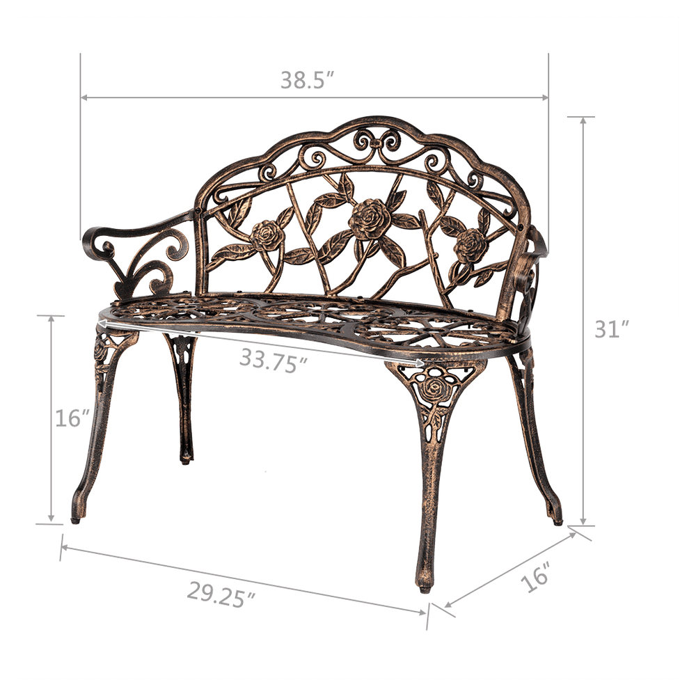 image-38.5" Cast Aluminum Outdoor Courtyard Decoration Park Leisure Rose Chair