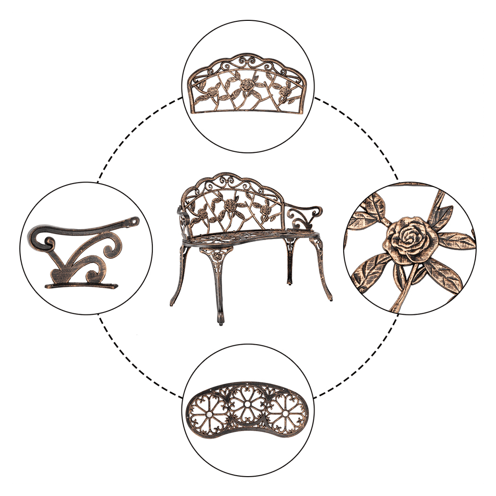 image-38.5" Cast Aluminum Outdoor Courtyard Decoration Park Leisure Rose Chair