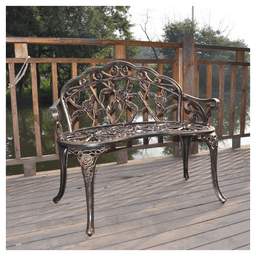 image-38.5" Cast Aluminum Outdoor Courtyard Decoration Park Leisure Rose Chair