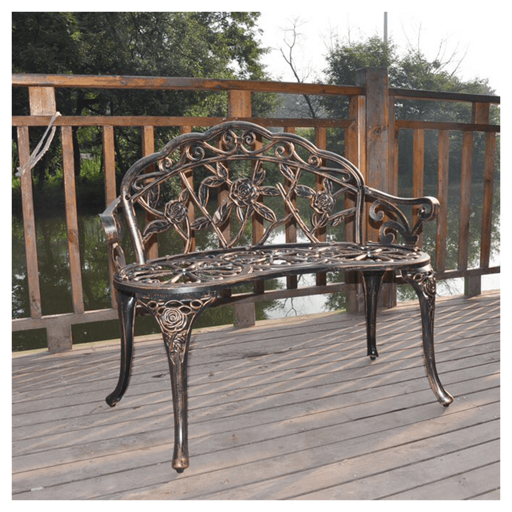 image-38.5" Cast Aluminum Outdoor Courtyard Decoration Park Leisure Rose Chair