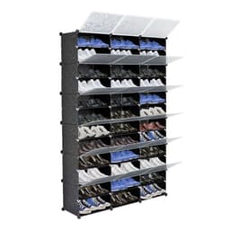image-12-Tier Portable 72 Pair Shoe Rack Organizer 36 Grids Tower Shelf Storage Cabinet Stand Expandable for Heels, Boots, Slippers, Black