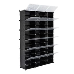 image-12-Tier Portable 72 Pair Shoe Rack Organizer 36 Grids Tower Shelf Storage Cabinet Stand Expandable for Heels, Boots, Slippers, Black