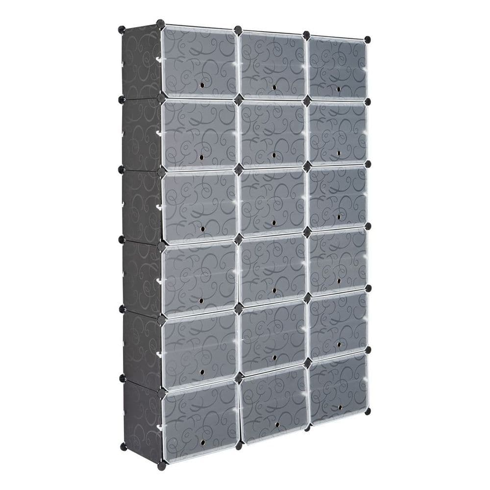 image-12-Tier Portable 72 Pair Shoe Rack Organizer 36 Grids Tower Shelf Storage Cabinet Stand Expandable for Heels, Boots, Slippers, Black