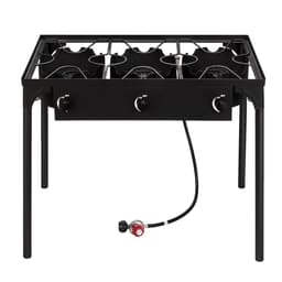 image-Outdoor Camp Stove High Pressure Propane Gas Cooker Portable Cast Iron Patio Cooking Burner (Three Burner 225000-BTU)
