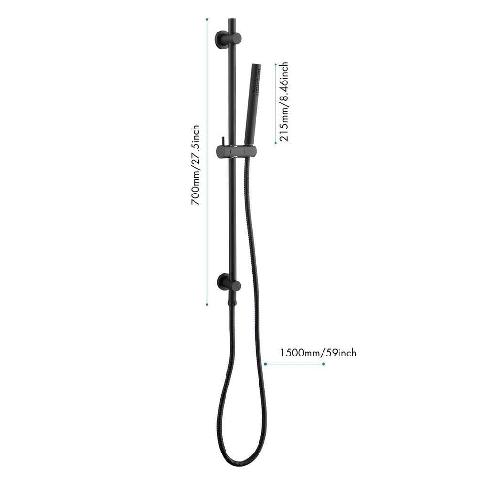 image-Eco-Performance Handheld Shower with 28-Inch Slide Bar and 59-Inch Hose