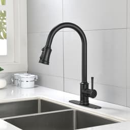 image-Single Handle High Arc Pull Out Kitchen Faucet,Single Level Stainless Steel Kitchen Sink Faucets with Pull Down Sprayer