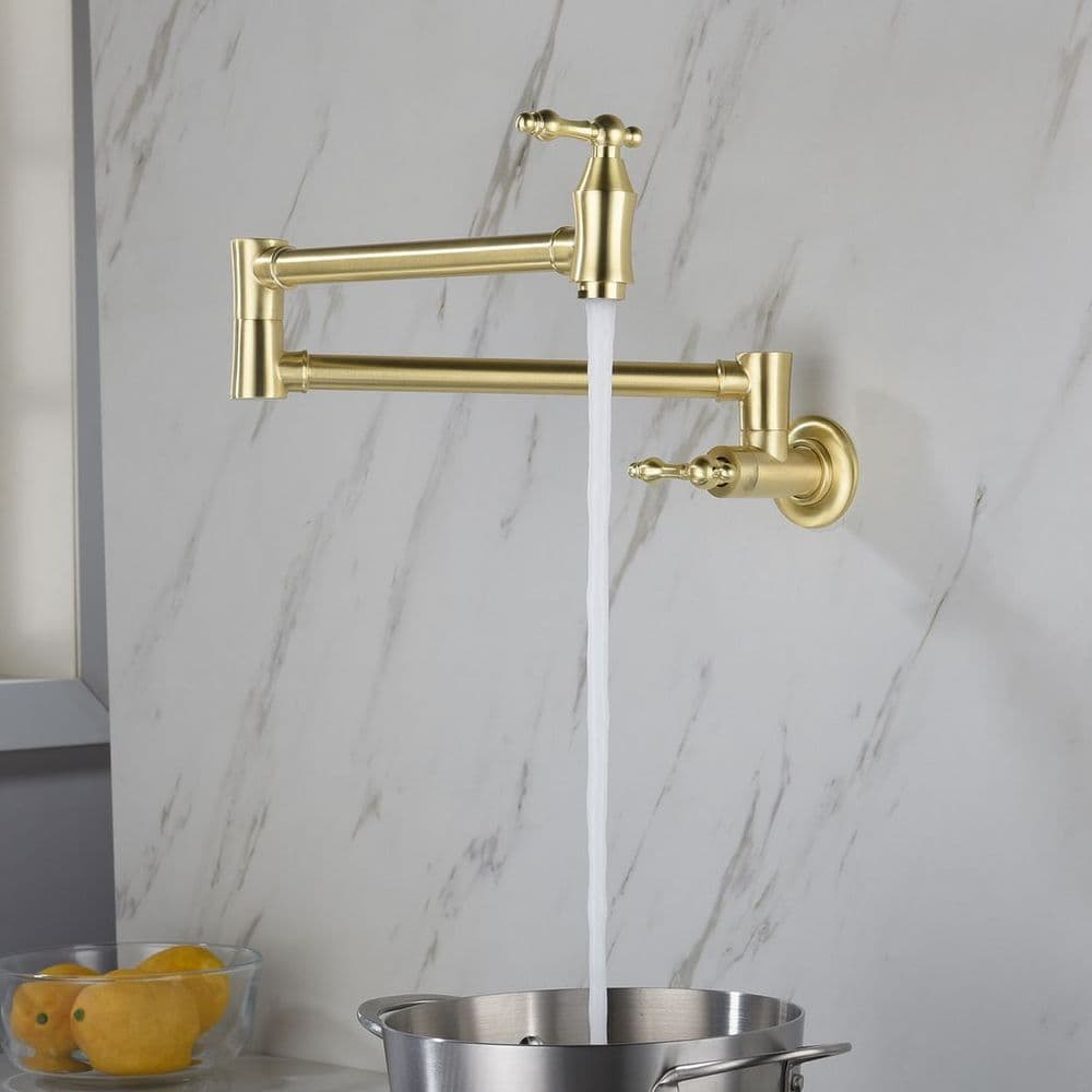 image-Folding faucet,Pot Filler Faucet Wall Mount