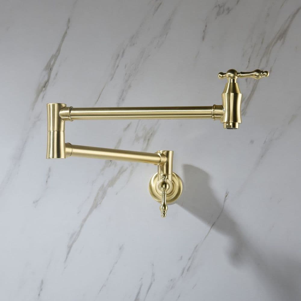 image-Folding faucet,Pot Filler Faucet Wall Mount