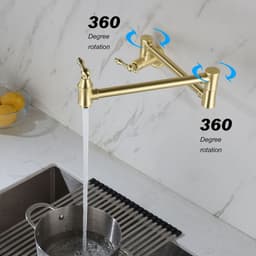 image-Folding faucet,Pot Filler Faucet Wall Mount