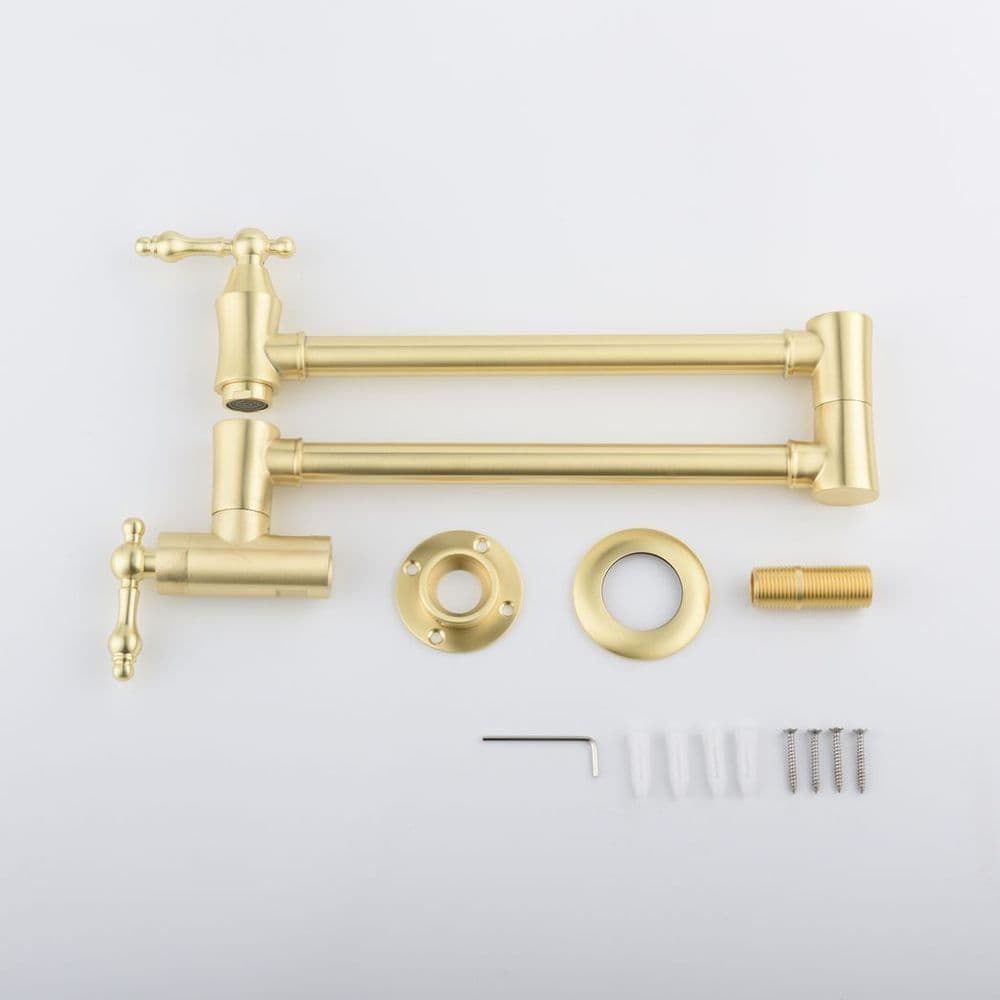 image-Folding faucet,Pot Filler Faucet Wall Mount